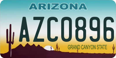 AZ license plate AZC0896