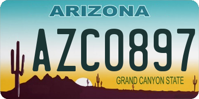 AZ license plate AZC0897
