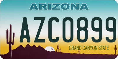 AZ license plate AZC0899