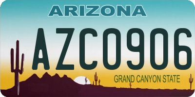 AZ license plate AZC0906