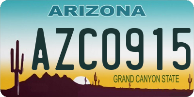 AZ license plate AZC0915