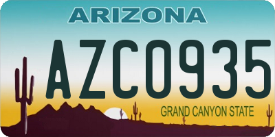 AZ license plate AZC0935