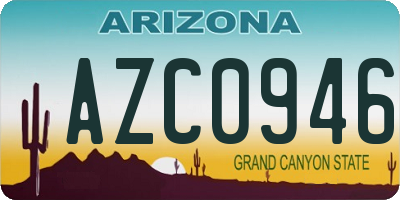AZ license plate AZC0946