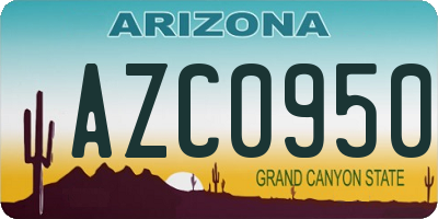 AZ license plate AZC0950
