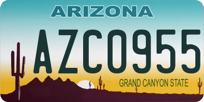 AZ license plate AZC0955