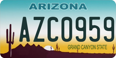 AZ license plate AZC0959