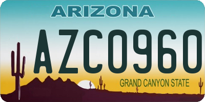 AZ license plate AZC0960