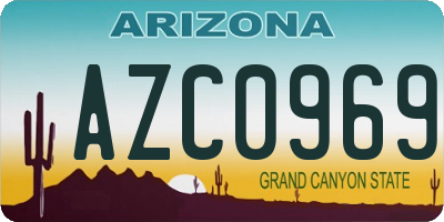 AZ license plate AZC0969