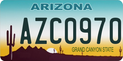 AZ license plate AZC0970
