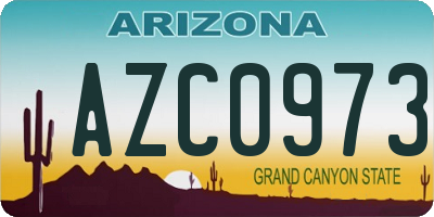 AZ license plate AZC0973