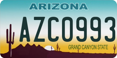 AZ license plate AZC0993