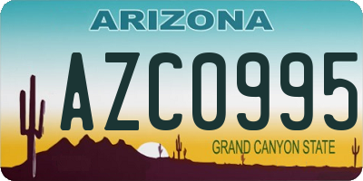 AZ license plate AZC0995