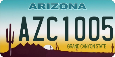 AZ license plate AZC1005