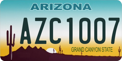 AZ license plate AZC1007