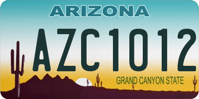 AZ license plate AZC1012