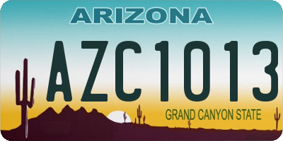 AZ license plate AZC1013