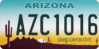 AZ license plate AZC1016