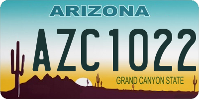 AZ license plate AZC1022