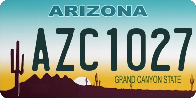 AZ license plate AZC1027