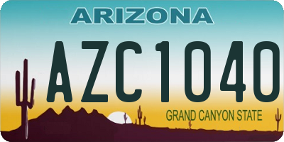 AZ license plate AZC1040