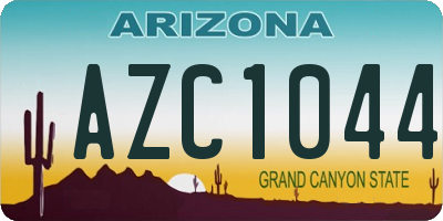 AZ license plate AZC1044