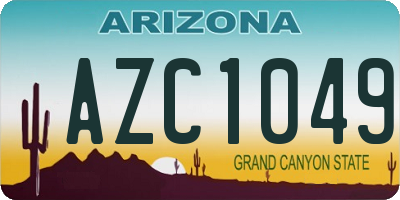 AZ license plate AZC1049