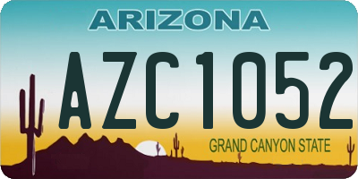 AZ license plate AZC1052