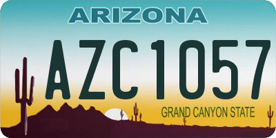 AZ license plate AZC1057