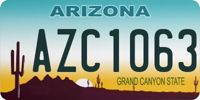 AZ license plate AZC1063