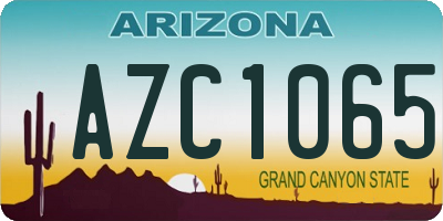 AZ license plate AZC1065