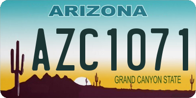 AZ license plate AZC1071