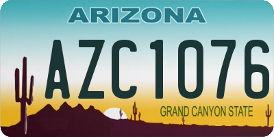 AZ license plate AZC1076