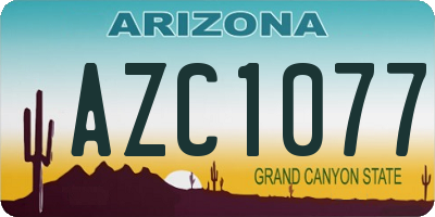 AZ license plate AZC1077