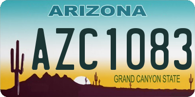 AZ license plate AZC1083
