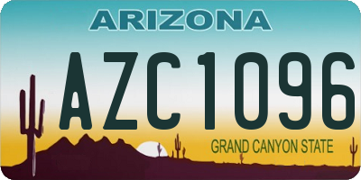 AZ license plate AZC1096