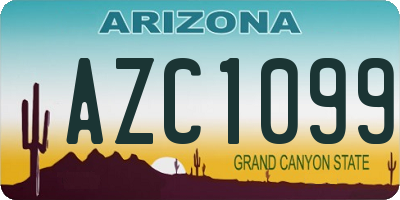 AZ license plate AZC1099