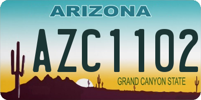 AZ license plate AZC1102
