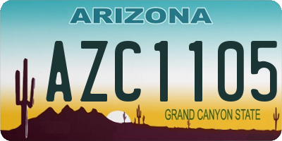 AZ license plate AZC1105