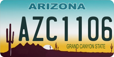 AZ license plate AZC1106
