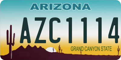 AZ license plate AZC1114