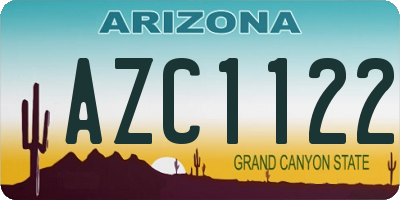 AZ license plate AZC1122