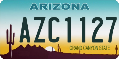 AZ license plate AZC1127