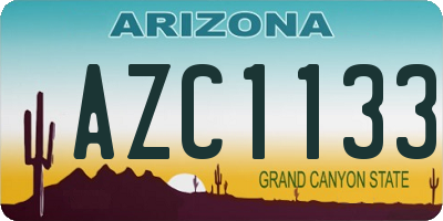AZ license plate AZC1133