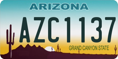 AZ license plate AZC1137