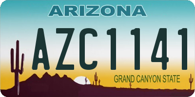 AZ license plate AZC1141