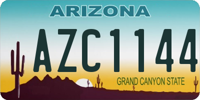 AZ license plate AZC1144