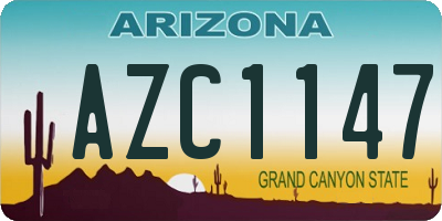 AZ license plate AZC1147