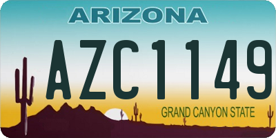 AZ license plate AZC1149