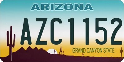 AZ license plate AZC1152