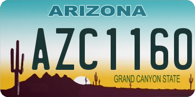 AZ license plate AZC1160